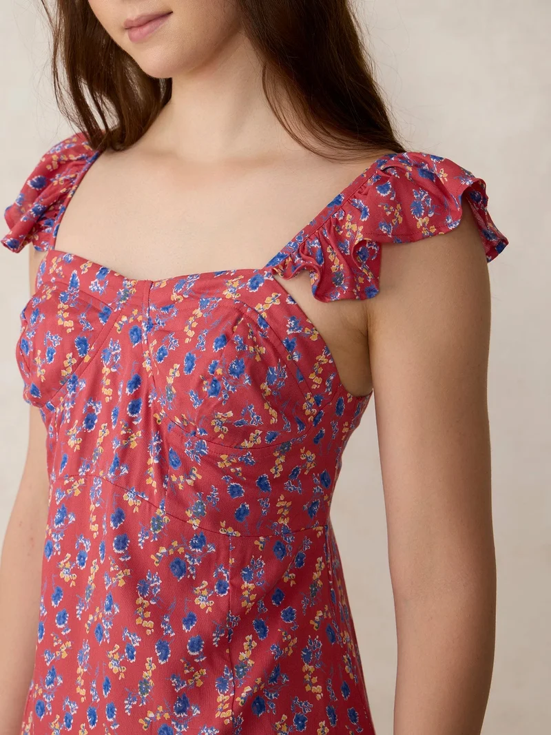 Outzidr  Red Printed Aline Mini Dress for Women | Best Price UAE